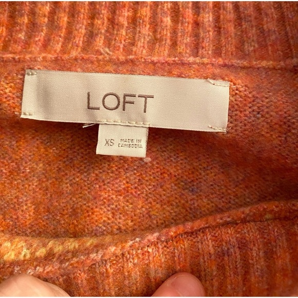Loft Coral Blush Argyle Wool Sweater - Picture 6 of 8